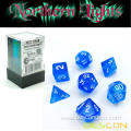 Bescon Super Glow in the Dark Nebula Glitter Polyhedral Dice Set DEEP SPACE, Northern Light Dice Glowing Novelty DND Game Dice